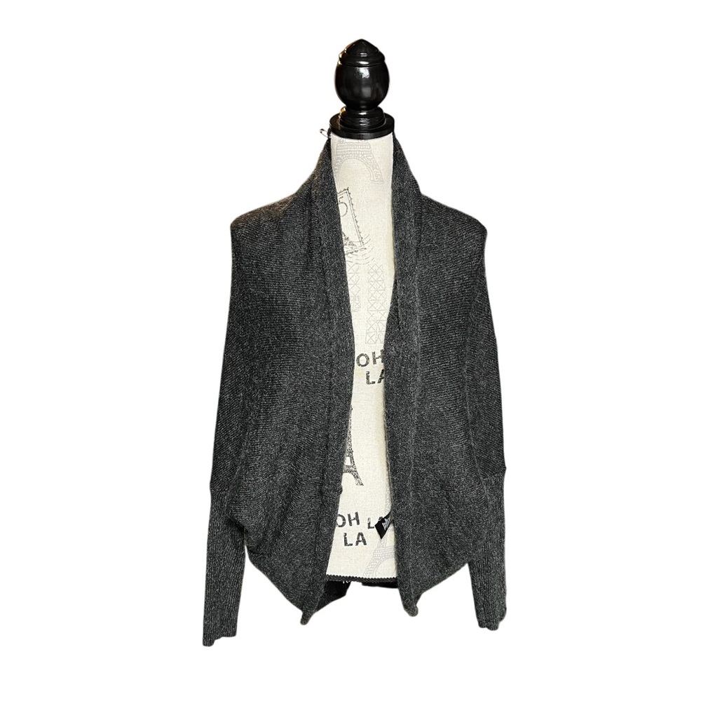 RW&CO. Charcoal cardigan Dolman Sleeve Sweater Mohair blend